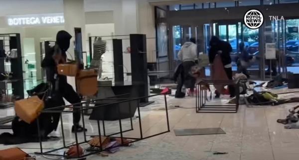 Thieves at Nordstrom in Los Angeles last month.
