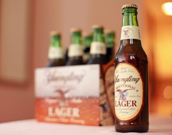 A six pack of Yuengling Lager.